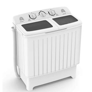 Portable Washing Machine, Twin Tub 18 Lbs Capacity, Washer(11 Lbs) and Spinner(7 Lbs), Durable Design, Timer Control, Compact Laundry Washer for RV, Apartments and Dorms, Blue+White