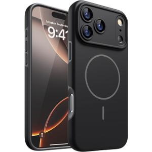 2 x Magnetic for iPhone 17 Pro Case, [Matte Solid Color] [Full Camera Protection] Protective Case for iPhone 17 Pro - Black