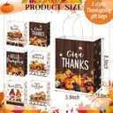 Fourluoo 30 Pack Thanksgiving Party Favor Fall Paper Gift Bags with Handles Thanksgiving Pumpkin Tote Bags 5.91 x 3.15 x 8.27 Inches Turkey Gnome Candy Gift Handbag for Harvest Party Supplies