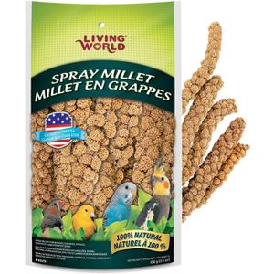 Living World - Millet Spray for Birds, 3.5 Oz Premium Treat for Budgies, Canaries, Finches, Cockatiels and Other Pet Birds (EXP 12/12/28)