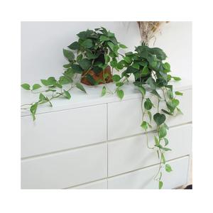 alyptus Fake Pothos Hanging Plants – 33" Set of 2 Faux Ivy Vines with Pots Realistic Silk Devil’s Ivy for Indoor Décor Low Maintenance Artificial House Plants for Home Bathroom or Office - Green