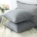 OTOSTAR Linen Throw Pillow Covers Set of 2 Decorative Square Pillowcases Cushion Covers 14x14 Inch for Home Decor Sofa Bedroom Car 35 x 35 CM Dark Grey