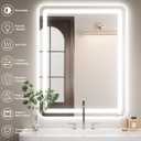 40" x 30" Led Bathroom Mirror with Lights, Anti-Fog & Tri-Color Lighting - Wall Mounted Shaving Mirror with Touch Sensor, Waterproof & Smart LED Vanity Mirror,Tempered Glass, Dimmable Smart Mirror