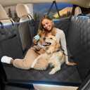 Back Seat Extender for Dogs, Dog Car Seat Cover for Back Seat Supports 420lbs, Hard Bottom Backseat Extender for Dogs, Waterproof Dog Hammock for Car, SUV, Truck Black