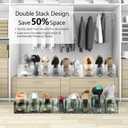 Yes!Fresh Shoe Slots Organizer, Boutique Display Style Shoe Stacker for A Pair of Shoes, Separable Shoe Rack for Closet Organization, 3 Adjustable Narrow Shoe Rack (Clear, 12 Pack)
