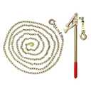 Fence Stretcher Tool with 19.7FT Chain  Heavy-Duty Wire Puller & Tensioner for Barbed and Plain Fencing, Reinforced Steel Tightener, 2200lbs Capacity for Farm & Ranch Fence Repair