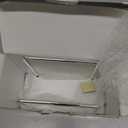 Napkin Holder for Table, Bamboo Iron Standing Napkin Dispenser for Kitchen Dining Table Farmhouse Cocktail Picnic Rustic Wood Holders for Mail Bills Suitable for All Dining Room Decors Silvery & White (5.78*2.51*5.04 inch)