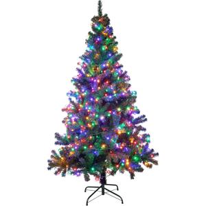 Sunnyglade 4Ft Premium Artificial Christmas Tree with 240 LED Multicolored String Lights (NOT Pre-Strung) & Rugged Metal Stand,8 Lighting Modes,400 Tips Full Tree,Xmas Decoration (Multicolor)