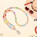 3 x Fashion Wooden Beaded Lanyard - Portable teacher lanyards, Lanyard for Teachers Suitable for Keys, ID and Badges (1 style)