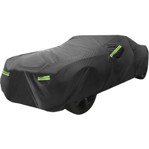 Waterproof Car Cover, 
Windproof Rain Sun Protection Outdoor Covers with Zipper Black
