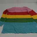 ANRABESS Women Swimsuit Crochet Swim Cover Up 2025 Summer Bathing Suit Swimwear Mesh Knit Beach Dress Vacation Outfits, Rainbow Stripe, M