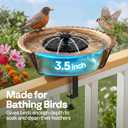 VIVOHOME Deck Mounted Bird Bath with Solar Fountain, Outdoor ABS Birdbath Bowl with Adjustable Metal Clamp, Solar Powered Pump for Railing, Fence, Balcony, 1.45 Gallons, Copper