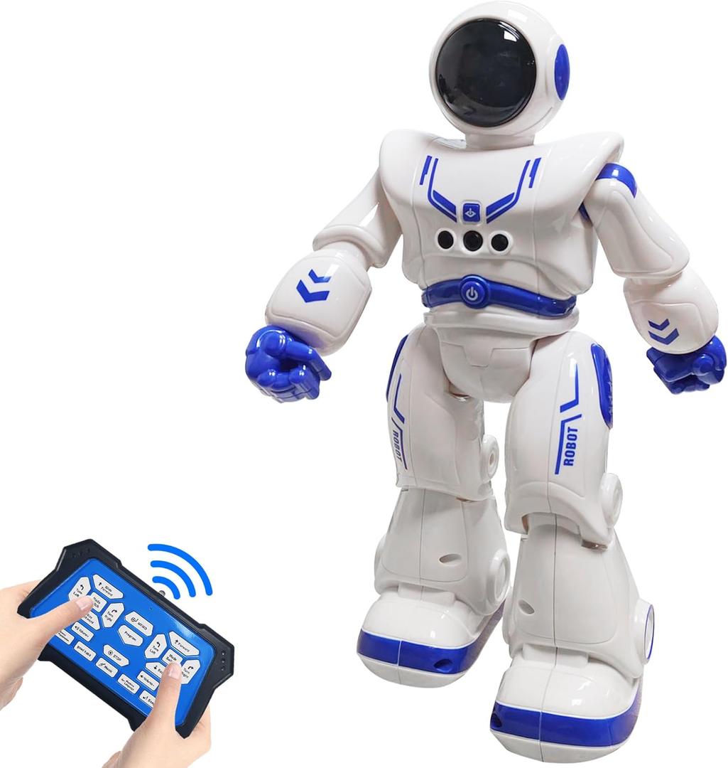 Cargooy Best Gift for Kids , Intelligent Programmable RC Robot with Infrared Controller Toys, Dancing, Singing, Moonwalking and LED Eyes, Gesture Sensing Robot Kit for Childrens Entertainment (Blue)