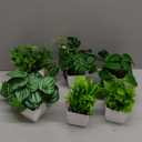 Der Rose 6 Pack Fake Plants Small Artificial Potted Plants Faux Plants for Home Office Desk Bathroom Aesthetic Farmhouse Room Decor Indoor (White)