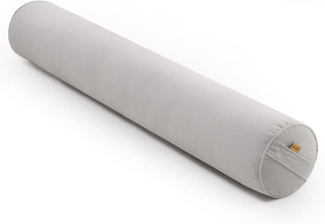 Long Pillow for Bed  Round Bolster Pillow for Adults, Body Pillow for Sleeping, Ergonomic Support,39 x 7.87 Inches,Silver Gray (39"*7.87")