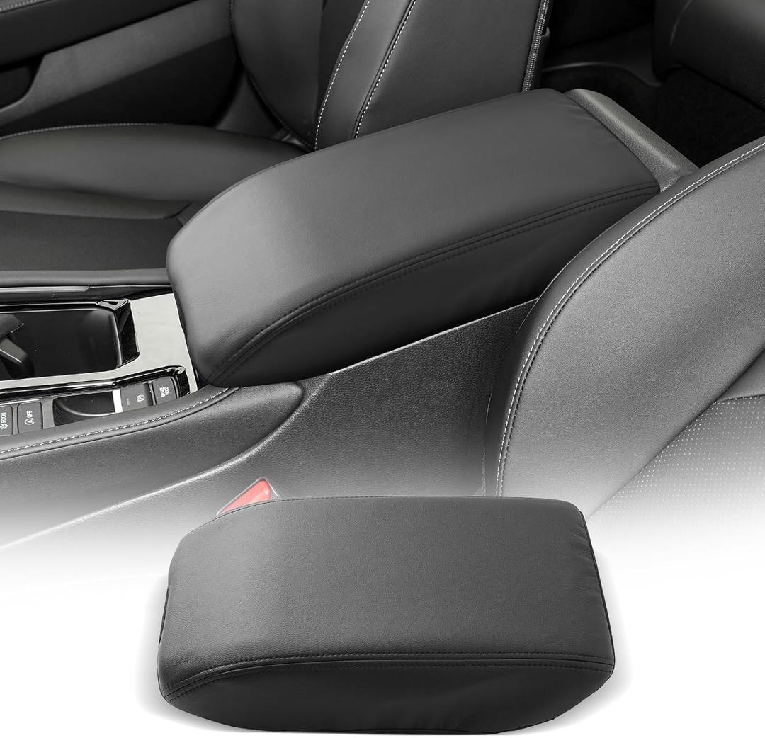 CDEFG for Honda Accord 2023-2025 2026 Center Console Cover Armrest Box Cover for Accord (LX,SE) Accessories Console Arm Rest Protector (Honda Accord Thin Black Leather)