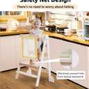 Foldable Toddler Standing Tower,2-Adjustable Height Kids Step Stool,Wooden Kitchen Helper with Whiteboard & Chalkboard,Anti-Tip Safety Rails Montessori Helper for Learning,Cooking, Ages 1-4 Years