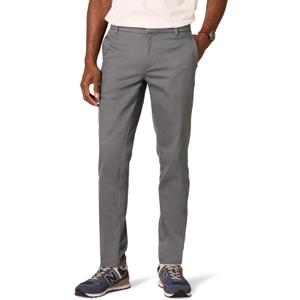 Amazon Essentials Men's Slim-Fit Wrinkle-Resistant Flat-Front Stretch Chino Pant (Gray)