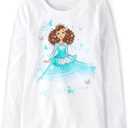 The Children's Place Girls Unicorns,Sports,Princess Long Sleeve Graphic T-Shirts (White, XXL)