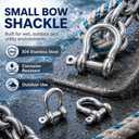 YOUNTHYE 20 PCS M6 Stainless Steel Screw Pin Shackles, 1/4 Inch 304 Stainless Steel Bow Shackle Set, Small Clevis Connectors for Chain, Rope, Anchor Lines, Tie Downs, Trailer and Outdoor Utility Use