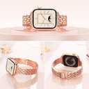 VISOOM Gold Iwatch Bands Compatible With Apple Watch Bands 38/40/41/42/44/45/46mm Women - Thin Metal Dressy Luxury Cute Designer Apple Watch Series 11 10 Se 9 8 7 6 5 4 3 2 1 Bracelet Bands for Women