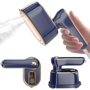 Travel Steamer Iron for Clothes Mini - Portable Ironing Machine Travel Small Size Portable Steamer Travel College Dorm Home Essentials (Blue)