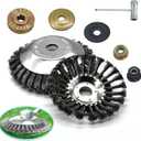 8 Inch Weed Wacker Attachments Heads, Steel Wire Rotary Brush Cutter Trimmer Head Weed Blade, Universal Adapter Kits, Lightweight Gardening Lawnmower, Moss Grass Rust Removal