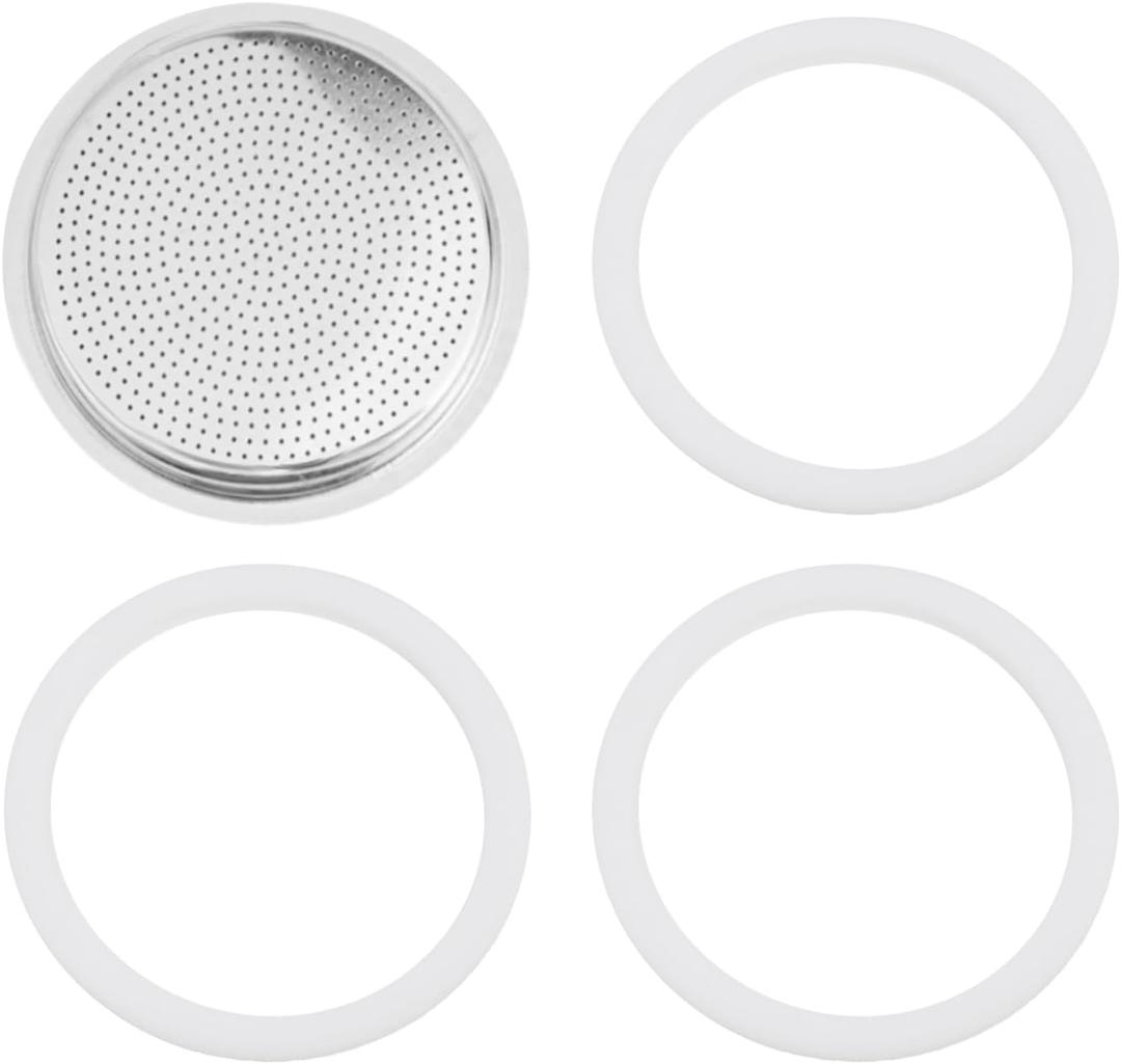 12 Cup Moka Pot Gasket And Filter For Stovetop Espresso Coffee Makers, Rubber Seals Gasket For Stove Top Coffee Maker Espresso Machine Replacement Parts