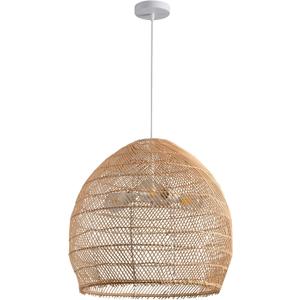3-Light Rattan Pendant Light Boho Wicker Hanging Light,19.7" Hand-Woven Rattan Chandelier for Kitchen Island Restaurant Craft Room Farmhouse