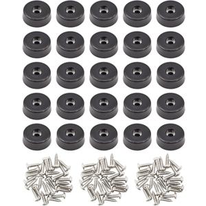 100 Pieces Rubber Feet for Cutting Board - Soft Cutting Board Feet Non Slip with 304 Stainless Steel Screws, Non Marking Small Rubber Feeteet for Furniture, Electronics Cabinet Feet (1" W x 0.33" H)