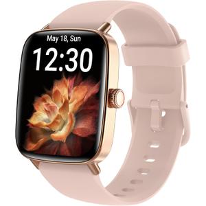 Fitpolo Smart Watch for Women,1.85 Touchscreen, Bluetooth Call, Alexa Built-in,24/7 Heart Rate SpO2 Monitor,Step Counting,Sleep Tracking, IP68 Waterproof Fitness Tracker Watch for Android iPhone