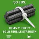 Zip Ties 14 inch Clear White, 50 lbs Strength, UV resistant, Self-locking, Multi-purpose Long Cable Ties, Wire Ties Heavy Duty Tie Downs for Office, Home, Outdoors, Cable Management by Nirah