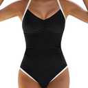 BMJL One Piece Swimsuits for Women Color Block Tummy Control Bathing Suit Slimming Fit Adjustable Swim Suits 2026, Size M