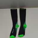 Physix Gear Compression Socks 20-30 mmHg - Men & Women - Running, Nurses, Shin Splints, Flight, Travel (Black/Green) 1 Pair L/XL