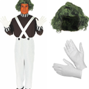 fun shack Mens Chocolate Factory Worker Costume, Chocolate Factory Costume, Candy Costume Adult Men, Movie Character Costumes, L,  