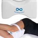 Everlasting Comfort Memory Foam Knee Pillow for Side Sleepers  Sciatica Pain Relief Pillow, Removable Strap Support  Leg Pillows for Sleeping Alignment, Knees, Back & Hip Cushion (Standard, White)