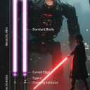 Lightsaber, Light Sabers with RGB 20 Colors, USB Rechargeable Lightsabers with FX Sound and Motion Sensors, Light Saber Sword Toy for Kids, Galaxy War Fighters Cosplay, Halloween Xmas Gift, 2Packs