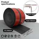 Non-Slip Step Edge Protector, Vinyl Stair Nosing - Self-Adhesive Anti-Slip Stair Nose Edging Trim, Stairway Nose Molding & Nosing Strip for High Traffic-Safety, Indoor-Outdoor Use(Black 2"2",10Ft)