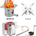 Pellet Grill Replacement Parts for Traeger, Pit Boss Wood Pellet Grills, Upgraded Auger Motor, Grill Induction Fan, Fire Burn Pot and Hot Rod Igniter, Grill Parts with Ash Remover, Screws and Fuse