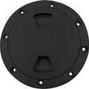 8 Inch Boat Round Inspection Deck Plate Hatch with Detachable Cover and Pre-drilled Holes, Water Tight for Kayak RV Marine Boat Yacht Outdoor Installations (Black)