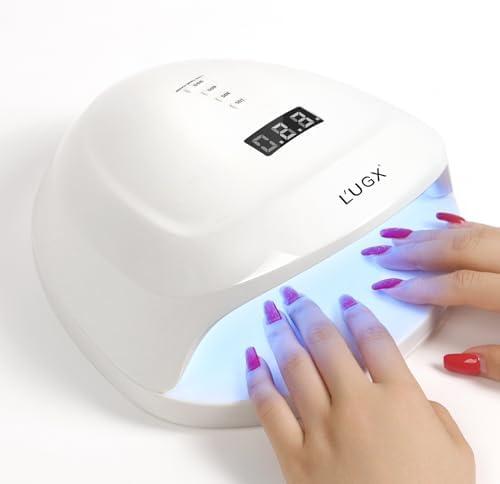 L'UGX Rechargeable UV LED Nail Lamp, 60W Nail Lamp Professional Nail Dryer with 4 Timer Setting, UV Light for Gel Nails, Perfect for Salon & Home