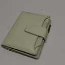 Small Wallet Women RFID Blocking Soft Leather Bifold Compact Card Holder Wallet for Women with Zipper Coin Pocket 4 ID Window (Green Blooming)