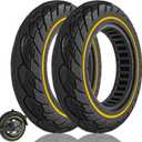 10x2.125 Rubber Solid Tire 50/75-6.1 fit for VOLPAM SP06,TurboAnt X7 Max/X7 Pro Electric Scooter Front/Rear, 10x2/54-152 Tire for Gotrax G4/G30LP Plus Hiboy S2/S2R Plus, 2PCS Yellow