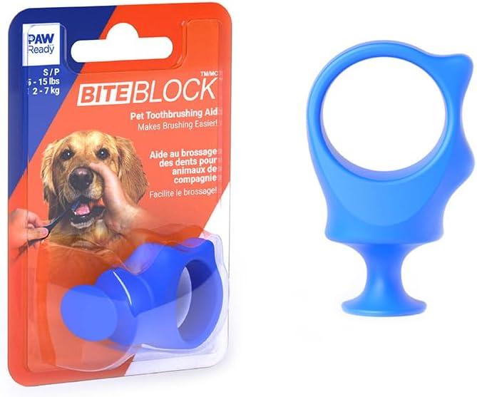Paw Ready Pet Toothbrushing Assistant for Puppies' Dogs and Cats Allows You to Brush Your pets Teeth Without Constantly Worrying About Getting Bitten. (Blue, Small) (Small (Pack of 1))