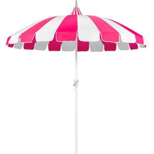8Ft Patio Pagoda Umbrella, UV Protect Pool Umbrellas with Heavy Duty Pole, Outdoor Market Umbrella for Holiday Garden Backyard (Rose Red)