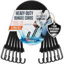 VBEST Strong Long Bungee Cords Heavy Duty Outdoor - 6 Pieces Set of Large Bungee Cords with Hooks 60 Inch - 5 ft Black Bungie Chords UV & Weather Resistant