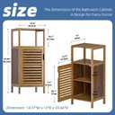 HITNET Bathroom Cabinet, Bamboo Floor Cabinet Free Standing, 4 Tier Sofa Side Storage Cupboard for Living Room Kitchen Entryway, Walnut, Small