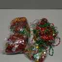 Civaner 100 Pcs Christmas Bead Necklaces Bulk, 31.4 Metallic Bell Necklace HOHOHO Snowflake Star Beads Necklaces for Women Men Christmas Party Holiday Decorations Red, Green, Gold, Silver