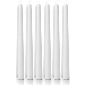 12pk 10" Classic Taper Candles, White, 7-8 Hours Long Burning, Unscented Tall Candlesticks