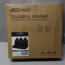 CAR PASS Faux Leather Back Seat Cover, Universal Quilting Waterproof Bench Rear Seat Cover Universal car seat Cover Fit 95% Automotive Interior Covers for Sedans SUVs Vans Small Trucks, All Black (Partial Set (Rear))